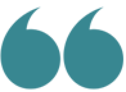 Teal double quotation mark symbol
